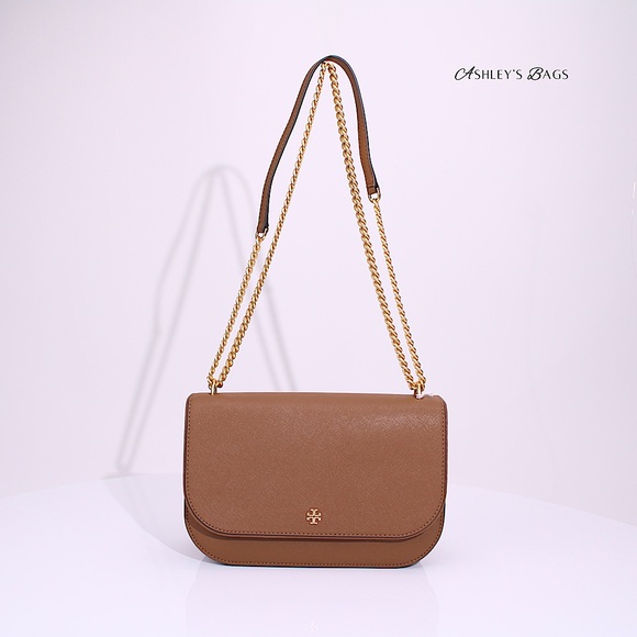 Tory Burch Emerson East West Flap Shoulder Bag Crossbody & Card Holder Moose - Picture 3 of 15